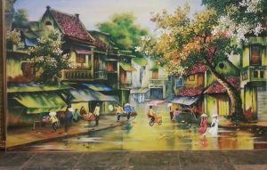 tranh đá quý 3d phố cổ hà nội giá rẻ