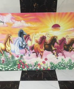 tranh đá quý bát mã phong thủy