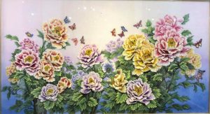 tranh đá quý hoa mẫu đơn