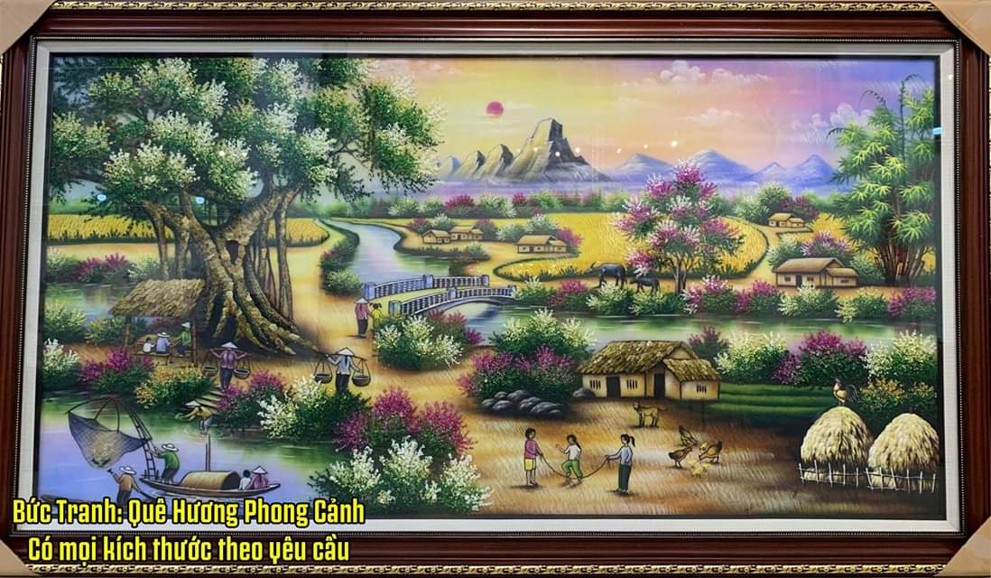 Tranh Đá Quý Đồng Quê Việt Nam – Vẻ Đẹp Thanh Bình Và Gần Gũi