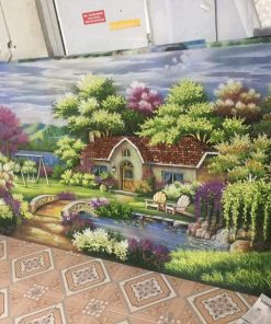 tranh đá quý ngôi nhà hạnh phúc giá rẻ