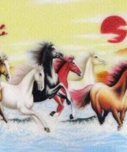 tranh đá quý bát mã