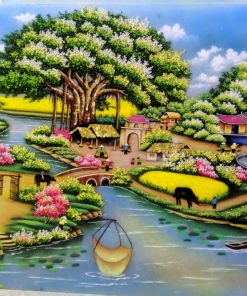 tranh đá quý đồng quê