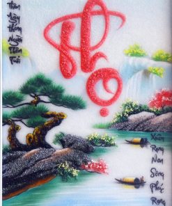 tranh đá quý chữ thư pháp chữ thọ