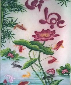 tranh đá quý chữ thư pháp chữ tài lộc