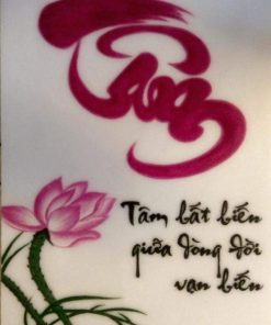 tranh đá quý chữ thư pháp chữ tâm