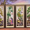 tranh đá quý Tùng Cúc Trúc Mai phong thủy hợp mệnh thủy