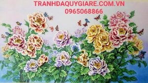 tranh đá quý 3d hoa mẫu đơn đẹp tại Hà Nội