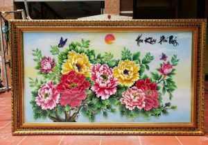 Tranh đá quý hoa mẫu đơn