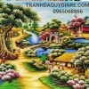 tranh đá quý làng quê