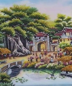 tranh đá quý chợ quê