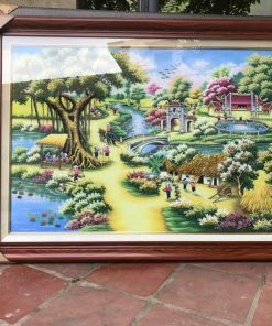 tranh đá quý đồng quê đẹp