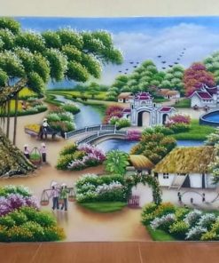 tranh đá quý đồng quê đẹp
