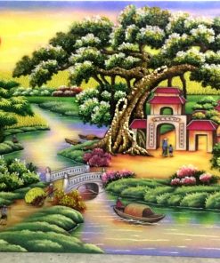 tranh đá quý đồng quê