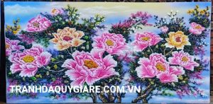 tranh đá quý hoa mẫu đơn