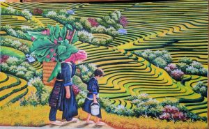 tranh đá quý ruộng bậc thang tây bắc