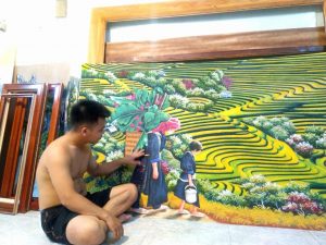 tranh đá quý ruộng bậc thang