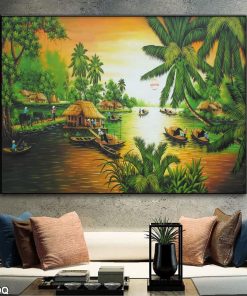 tranh đá quý đồng quê