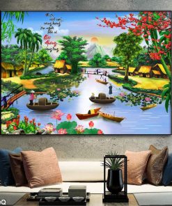 tranh đá quý đồng quê