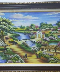 tranh đá quý đồng quê