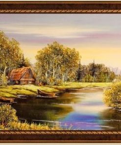 tranh đá quý hổ phách phong cảnh