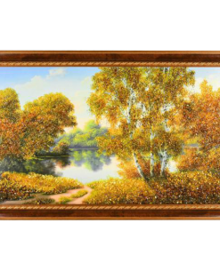 Tranh đá quý hổ phách cây sồi vàng