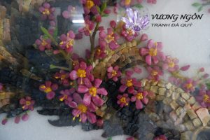 Những mẫu tranh đá quý hoa đào làm tranh đá quý tân gia đẹp nhất