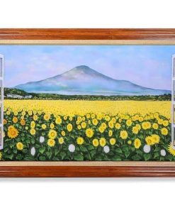 Tranh đá quý cho ngôi nhà biệt thự cánh đồng hoa hướng dương