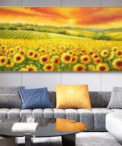 10+Mẫu tranh đá quý hoa hướng dương đẹp