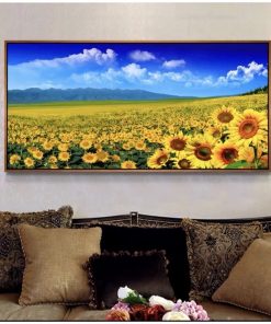 10+Mẫu tranh đá quý hoa hướng dương đẹp