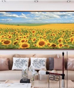 10+Mẫu tranh đá quý hoa hướng dương đẹp