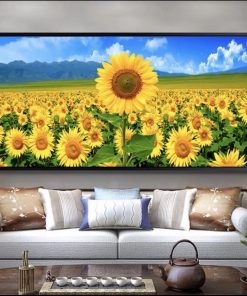 10+Mẫu tranh đá quý hoa hướng dương đẹp