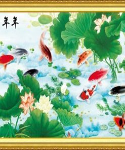 20+ mẫu tranh đá quý cá chép hoa sen được yêu thích nhất [hienthinam]