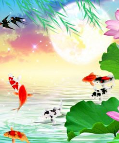 20+ mẫu tranh đá quý cá chép hoa sen được yêu thích nhất [hienthinam]