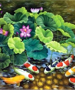 20+ mẫu tranh đá quý cá chép hoa sen được yêu thích nhất [hienthinam]