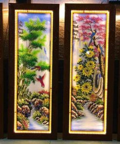 Tranh Đá Quý Tứ Quý Xuân Hạ Thu Đông