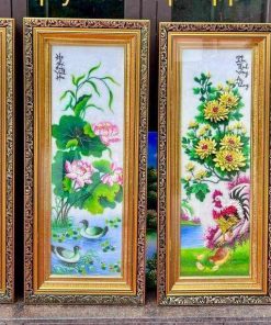 Tranh Đá Quý Tứ Quý Xuân Hạ Thu Đông