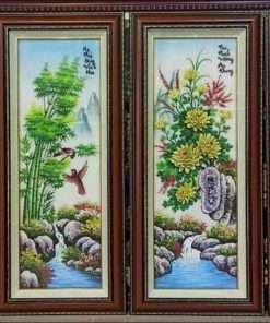 Tranh Đá Quý Tứ Quý Xuân Hạ Thu Đông