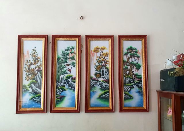 Tranh Đá Quý Tứ Quý Xuân Hạ Thu Đông