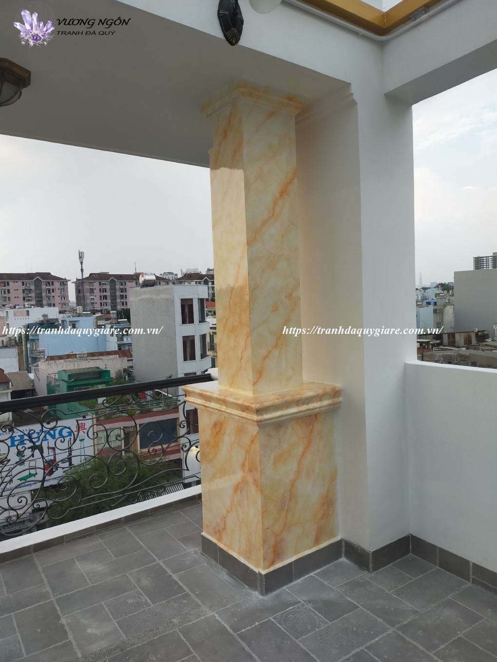 Sơn giả đá cẩm thạch màu vàng