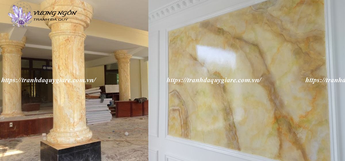 Sơn giả đá cẩm thạch màu vàng