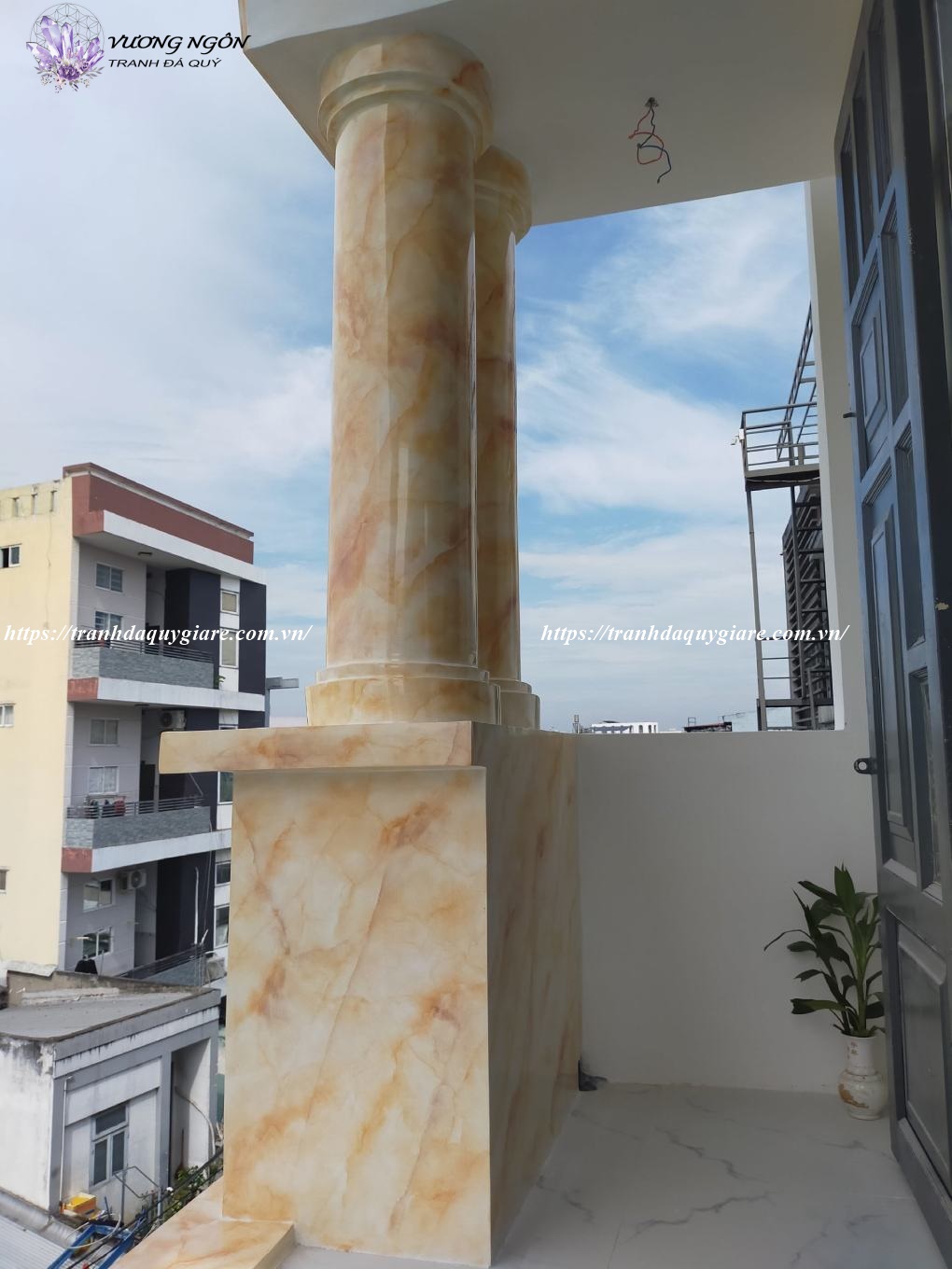 Sơn giả đá cẩm thạch màu vàng