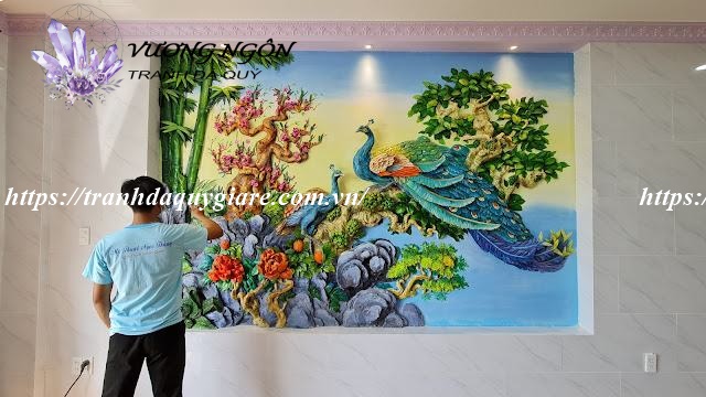 tranh đắp phù điêu nổi xi măng