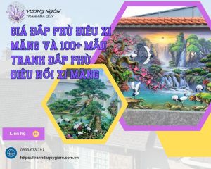 tranh đắp phù điêu nổi xi măng