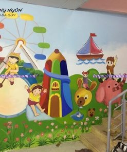 vẽ chân tường lớp học