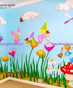 vẽ chân tường lớp học