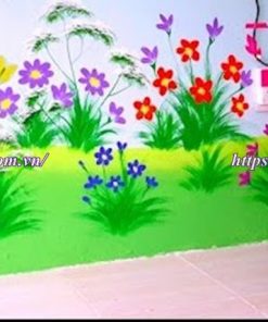 vẽ chân tường lớp học