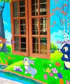 vẽ chân tường lớp học