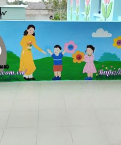 vẽ chân tường lớp học