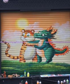 vẽ tranh cửa cuốn